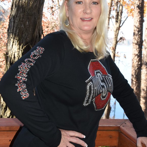 Ohio State Long Sleeved Shirt with Buckeyes on Sleeve XS S M L XL XXL 1X2X3X4X5X - Picture 2 of 11